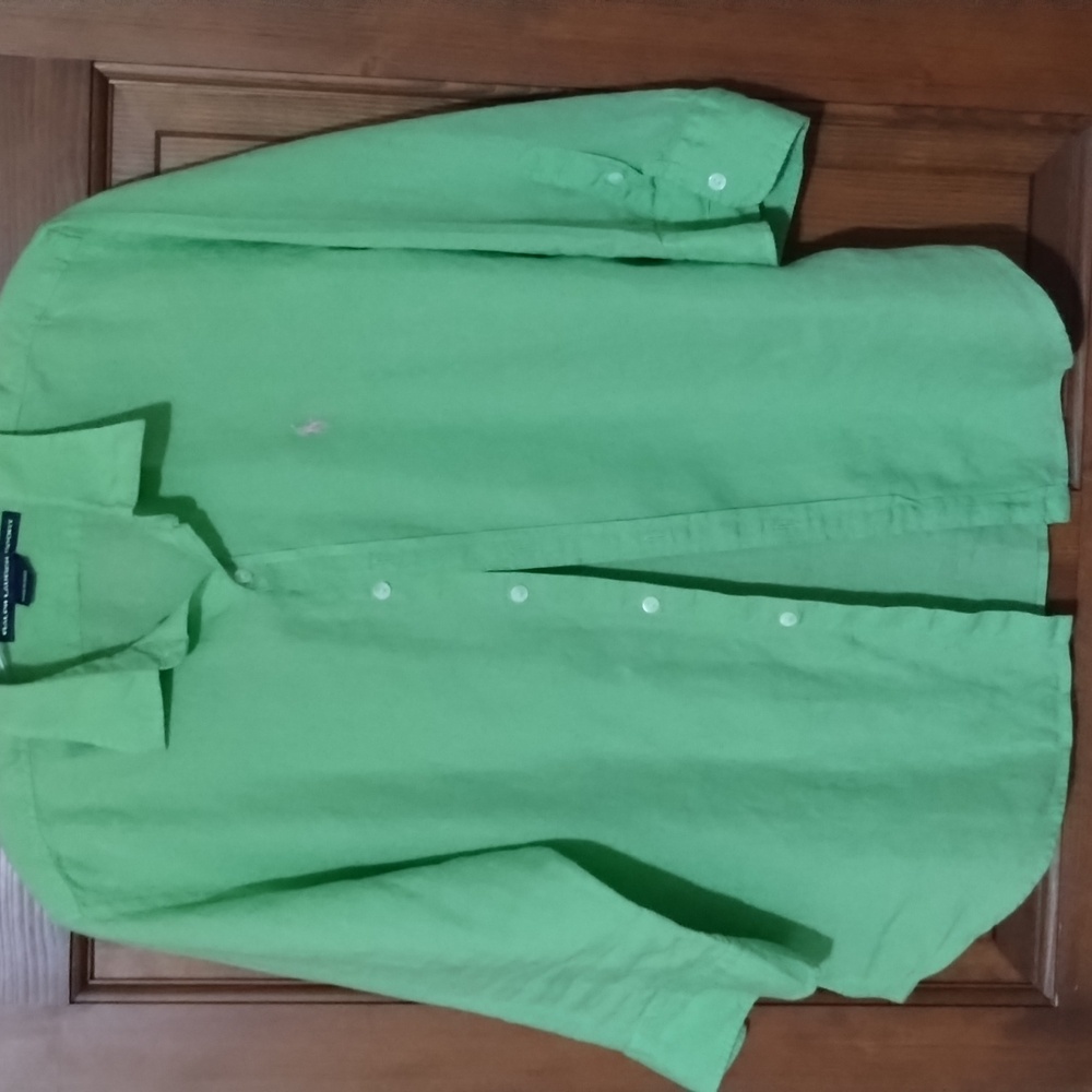 New Without Tag Ralph Lauren Bright Green Casual Button Down Shirt Size M